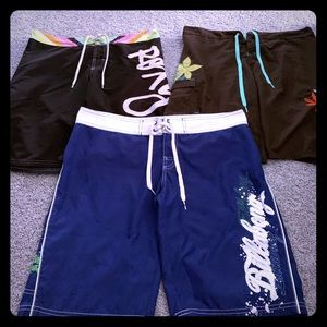 Roxy/Billabong board shorts! 🖤x3!!